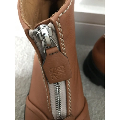 Pre-owned Loewe Camel Leather Ankle Boots