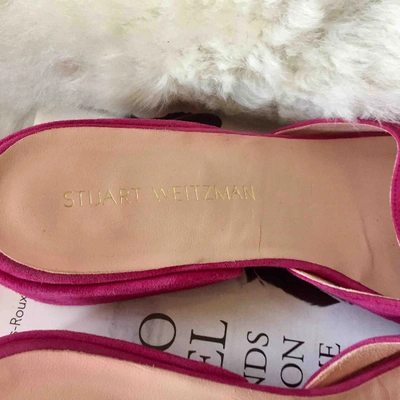 Pre-owned Stuart Weitzman Leather Mules In Pink