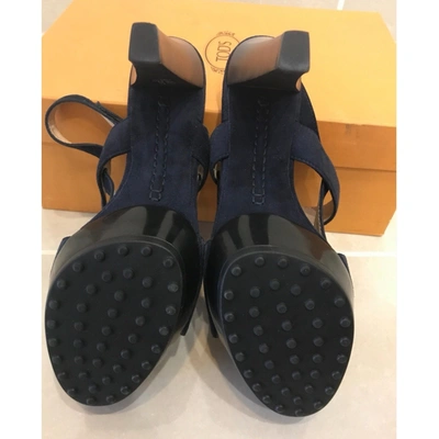 Pre-owned Tod's Sandal In Navy