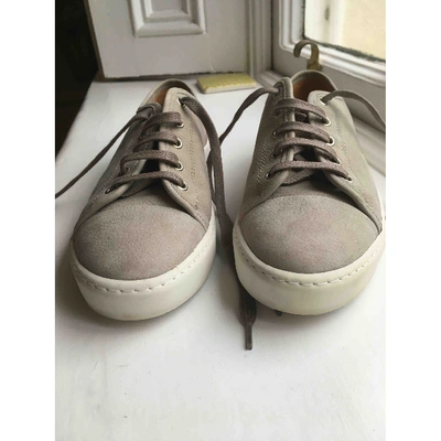 Pre-owned Jigsaw Leather Trainers In Beige