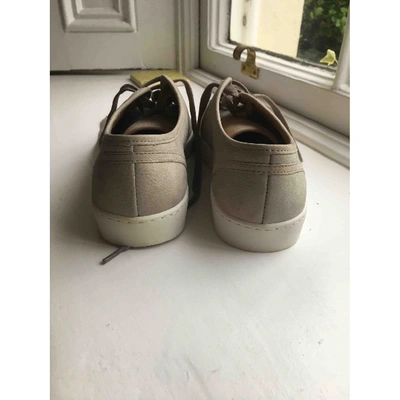 Pre-owned Jigsaw Leather Trainers In Beige