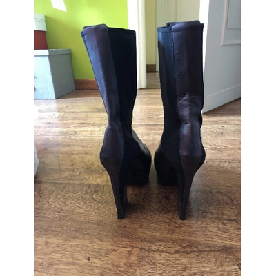 Pre-owned Jil Sander Anthracite Leather Boots