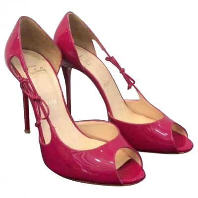 Pre-owned Christian Louboutin Pink Patent Leather Heels