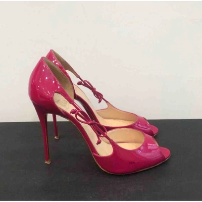 Pre-owned Christian Louboutin Pink Patent Leather Heels