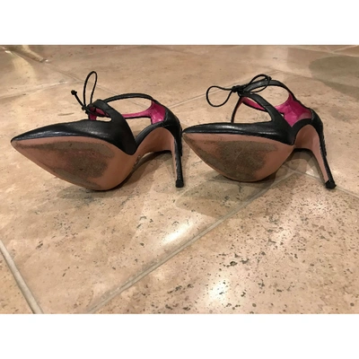 Pre-owned Oscar Tiye Leather Heels In Black