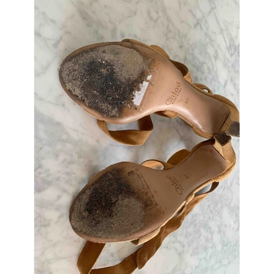 Pre-owned Chloé Sandals In Camel