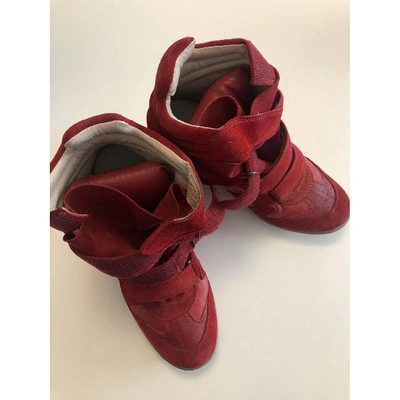 Pre-owned Isabel Marant Étoile Red Leather Trainers
