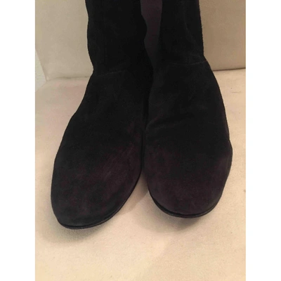 Pre-owned Dolce & Gabbana Riding Boots In Black