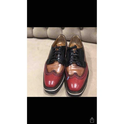 Pre-owned Prada Leather Lace Ups In Multi