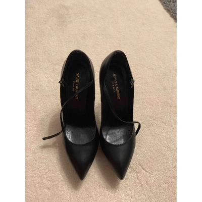 Pre-owned Saint Laurent Janis Black Leather Heels