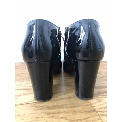 Pre-owned Sergio Rossi Black Patent Leather Ankle Boots