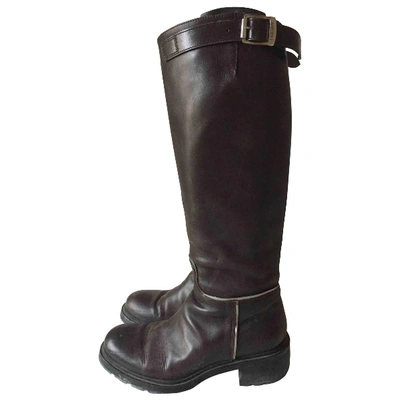 Pre-owned Hogan Leather Boots In Brown