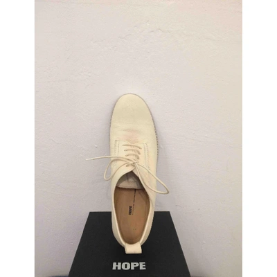 Pre-owned Hope White Leather Lace Ups