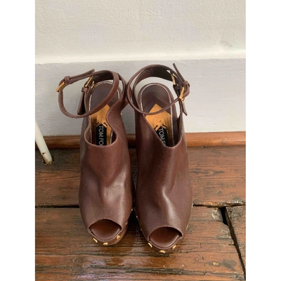Pre-owned Tom Ford Brown Leather Heels