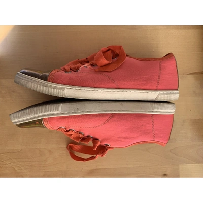 Pre-owned Lanvin Cloth Trainers In Pink