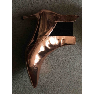 Pre-owned By Malene Birger Leather Ankle Boots In Gold