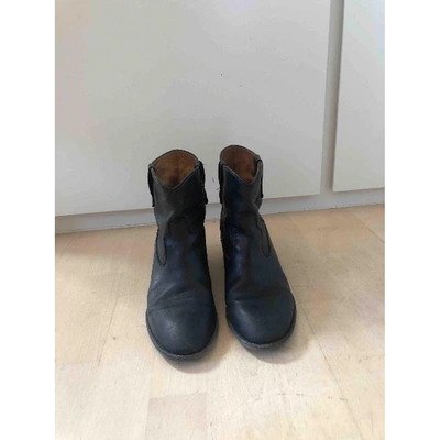 Pre-owned Isabel Marant Crisi  Black Leather Ankle Boots