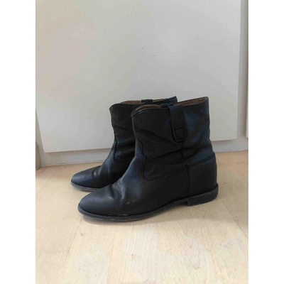 Pre-owned Isabel Marant Crisi  Black Leather Ankle Boots