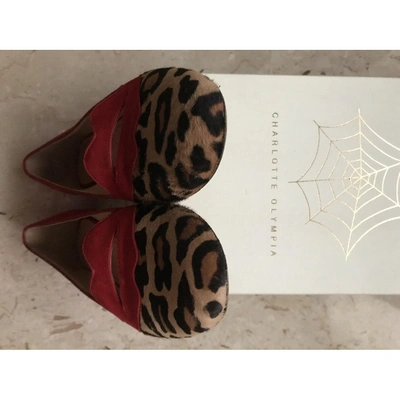 Pre-owned Charlotte Olympia Ballet Flats In Red