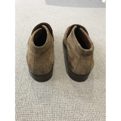 Pre-owned Gucci Beige Suede Ankle Boots