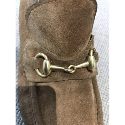 Pre-owned Gucci Beige Suede Ankle Boots