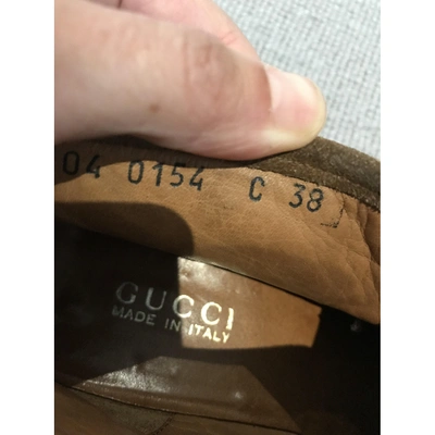 Pre-owned Gucci Beige Suede Ankle Boots