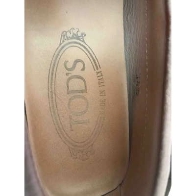 Pre-owned Tod's Gommino Leather Flats In Pink