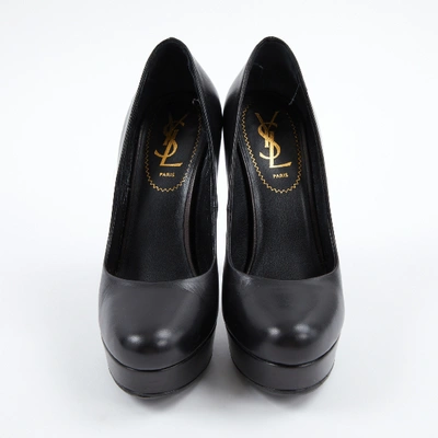 Pre-owned Saint Laurent Black Leather Heels