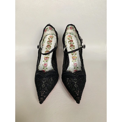 Pre-owned Gucci Cloth Heels In Black