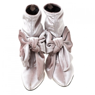 Pre-owned Giuseppe Zanotti Beige Velvet Ankle Boots