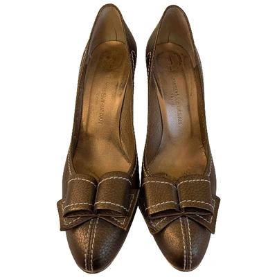 Pre-owned Charles Jourdan Leather Heels In Gold