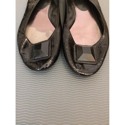 Pre-owned Kurt Geiger Patent Leather Ballet Flats In Black