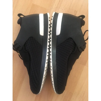 Pre-owned Balmain Cloth Trainers In Black