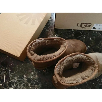 Pre-owned Ugg Ankle Boots In Khaki