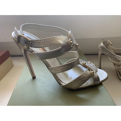 RUPERT SANDERSON Pre-owned Leather Sandals In Metallic