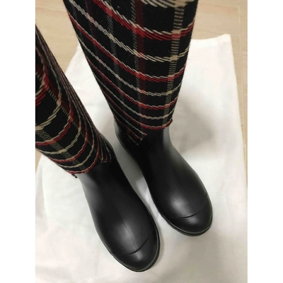 Pre-owned Moncler Black Rubber Boots