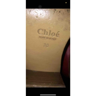 Pre-owned Chloé Leather Riding Boots In Red