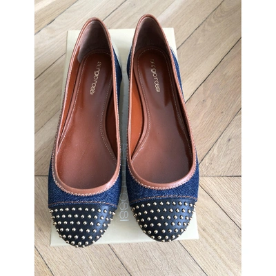 SERGIO ROSSI Pre-owned Leather Ballet Flats In Blue