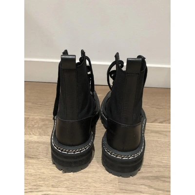Pre-owned Topshop Leather Boots In Black