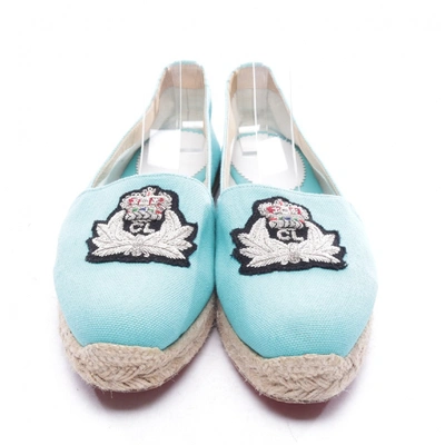 Pre-owned Christian Louboutin Blue Cloth Espadrilles