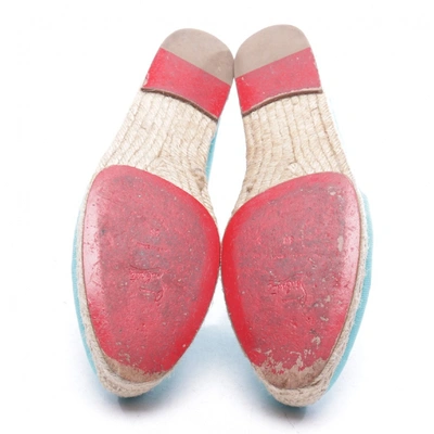 Pre-owned Christian Louboutin Blue Cloth Espadrilles