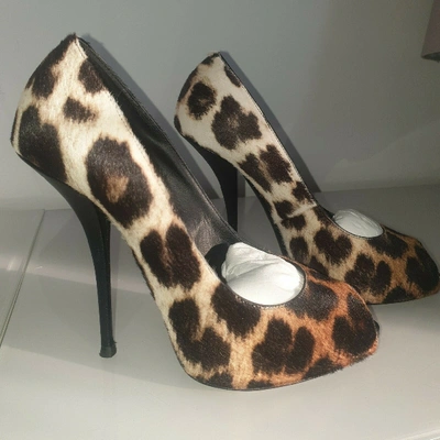 Pre-owned Giuseppe Zanotti Pony-style Calfskin Heels In Multicolour