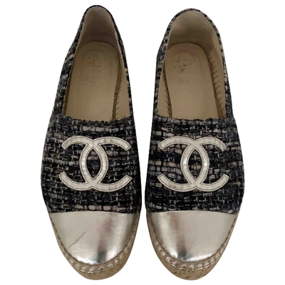 Pre-owned Chanel Leather Espadrilles In Metallic