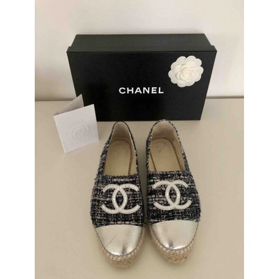 Pre-owned Chanel Leather Espadrilles In Metallic