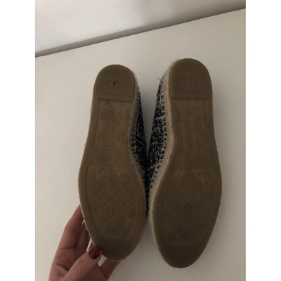 Pre-owned Chanel Leather Espadrilles In Metallic