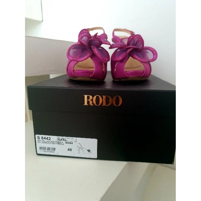 Pre-owned Rodo Leather Heels In Metallic