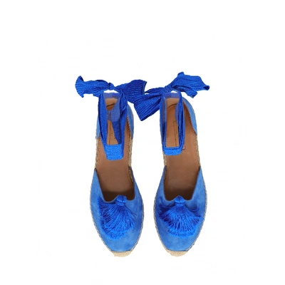 Pre-owned Aquazzura Blue Leather Espadrilles