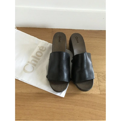 Pre-owned Chloé Black Leather Mules & Clogs