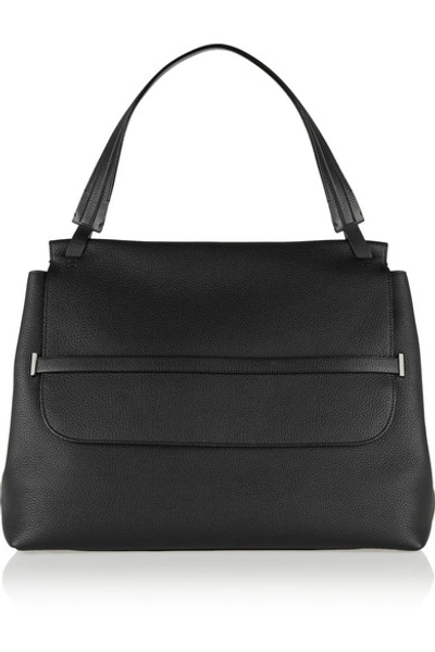 The Row Textured-leather Tote In Black