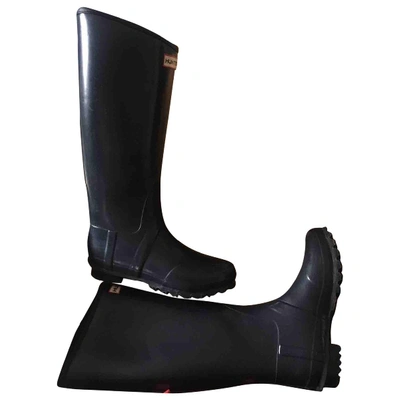 Pre-owned Hunter Navy Rubber Boots